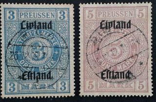 Rare C.  1918 Estonia (german Occupation) Prussian Revenue Stamps