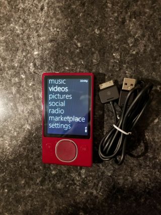 Microsoft Zune 80gb Rare Red Digital Media Player Wifi Model 1126