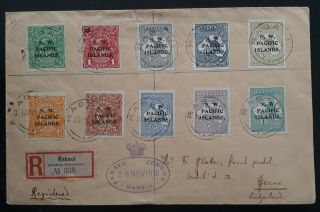 Rare 1916 Australia Nw Pacific Islands Stamps (10) On Cover To Switzerland