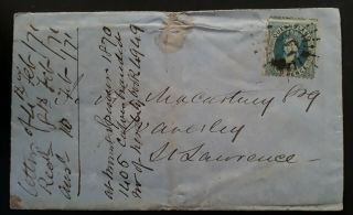 Rare 1871 - Queensland Australia 2d Blue Chalon Head Stamp On Cover Nebo