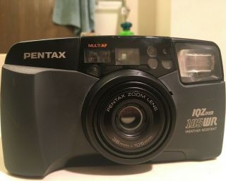Pentax Iqzoom Weather Resistant 35mm Film Camera 105wr - Rare