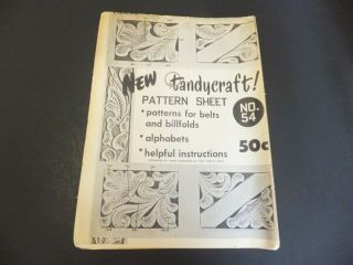 Vintage Leather Rare Tandycraft No.  54 Pattern Sheet.