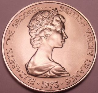 Rare Gem Unc British Virgin Islands 1973 10 Cents Kingfisher 20,  000 Minted Fr/sh