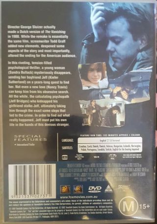 THE VANISHING RARE DELETED DVD JEFF BRIDGES KIEFER SUTHERLAND SUSPENSE FILM OOP 2