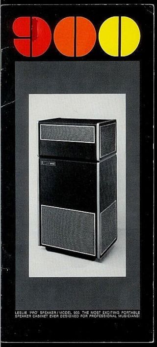 Leslie Organ Speakers Model Pro 900 Rare Vintage Orig Dealer Sales Brochure