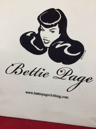 Rare Vtg Shopping Bag Bettie Page Clothing Girlie Pinup Art 2