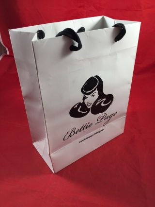 Rare Vtg Shopping Bag Bettie Page Clothing Girlie Pinup Art 3