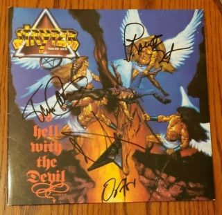 Stryper To Hell With The Devil Autographed Signed Lp Record Vinyl Rare Cover