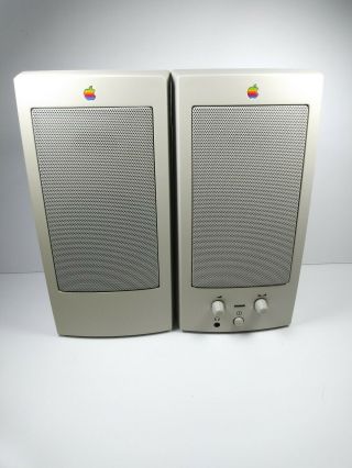Vintage Apple Design Powered M6082 Computer Speakers Rare Read