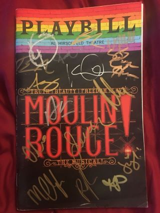 Moulin Rouge Rare Pride Playbill Cast Signed Broadway Musical Olivo Tveit