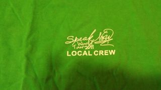 Taylor Swift 2011speak Now Tour Local Crew T - Shirt Rare Green Collectors Tay Tay