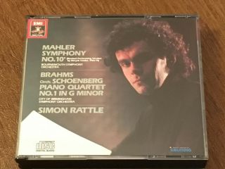 Rattle - Mahler:symphony No.  10 & Brahms:quartet/orig Emi Dig 2cd - Rare Black Uk