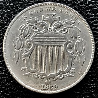 1869 Shield Nickel 5 Cents 5c Rare 14083