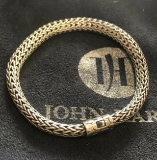 John Hardy Classic Wheat Chain Bracelet 7.  25” Rare Bag Scarce