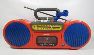 My First Sony Cfs - 2020 Am/fm Cassette Boom Box Radio Aux Rare Boombox