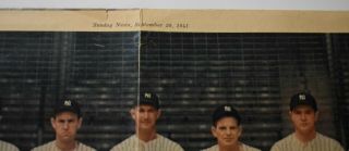 VERY RARE 1941 YORK YANKEES Team Photo from SUNDAY NEWS 15 x 23 in 2
