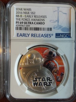 2016 Star Wars Bb - 8 Pf69 Ultra Cameo Early Releases Rare