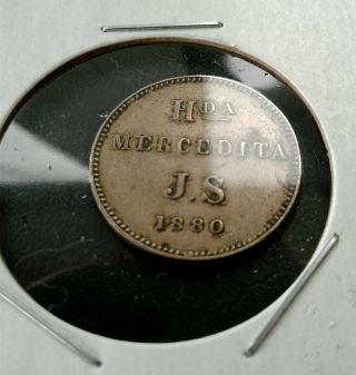 1880 Puerto Rico Hacienda Merceditas Token Coin Rare