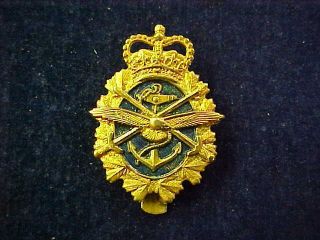 Rare Vintage Post Ww2 Cap Badge " Canadian Armed Forces " With Blue Enamel