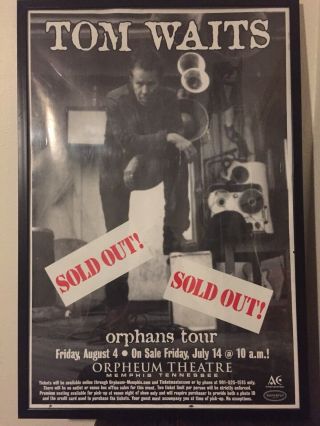 Tom Waits Orphans Tour Memphis Orpheum Theater Concert Marquee Poster Rare