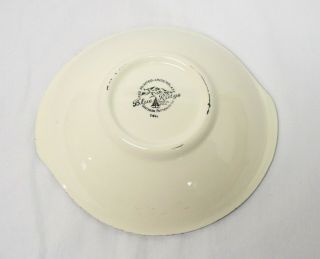 RARE Vintage Blue Ridge Southern Pottery Hand Painted Clover Lug Soup Bowls - 4 7