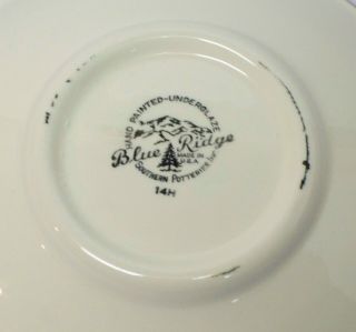 RARE Vintage Blue Ridge Southern Pottery Hand Painted Clover Lug Soup Bowls - 4 8