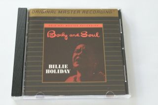 Billie Holiday : Body And Soul - Mfsl Gold Cd - Rare Oop - Standard Case