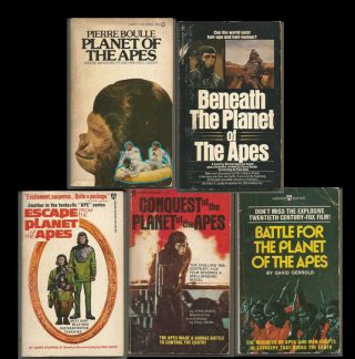 Set Of 5 Planet Of The Apes Paperback Novels Rare Out Of Print