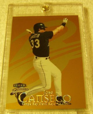 Jose Canseco 1999 Fleer Brilliants Gold Foil 112g Serial 68/99 Very Rare Rays