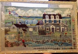 Dimensions Needlepoint Canvas Nantucket Breeze Rare By Charles Wysocki On Frame