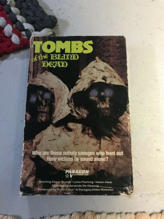Tombs Of The Blind Dead Paragon Horror Sov Slasher Rare Oop Vhs Big Box Slip