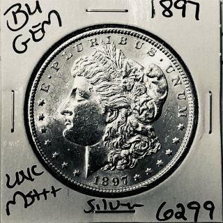 1897 Bu Gem Morgan Silver Dollar Unc Ms,  U.  S.  Rare Coin 6299