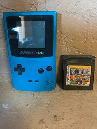 Nintendo Game Boy Color Teal With 34 In 1 Game Pokémon & More Rare
