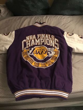 Rare Lakers Championship Varsity Jacket Limited Edition Large Pre - Owned