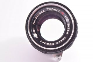 Rare Tokyo Kogaku Topcor - S lens 50mm/F2 Leica 39mm LMT screw mount 540964 3