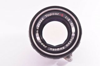 Rare Tokyo Kogaku Topcor - S lens 50mm/F2 Leica 39mm LMT screw mount 540964 8