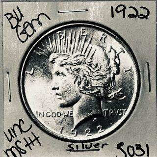 1922 P Bu Gem Peace Silver Dollar Unc Ms,  U.  S.  Rare Coin 5031