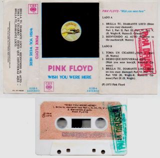 Pink Floyd Wish You Were Here South America Promo Cassette Rare