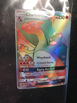 CHARIZARD - GX Pokemon 150/147 SECRET RARE RAINBOW Near 2