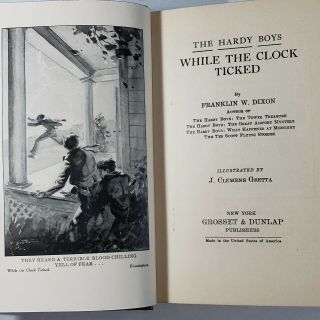 The Hardy Boys Book While the Clock Ticked Dixon Hardback 1932 Dust Cover RARE 7