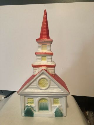Vintage Church Cathedral Plastic Blow Mold Christmas Rare