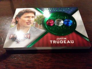 Justin Trudeau Canada Rare 2016 Decision Political Gems Green Foil Thick Card
