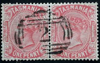 Rare Undated Tasmania Australia 1d Scarlet Sface Stamps Num Cds 2 - Avoca