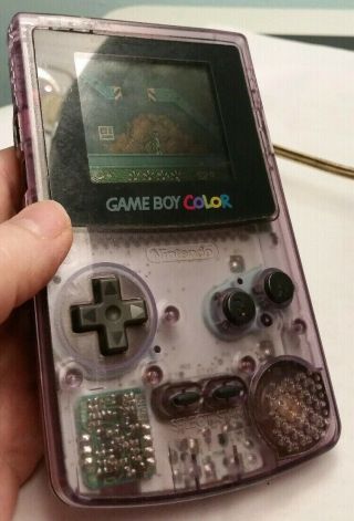 Nintendo Game Boy Color Atomic Purple Handheld System rare 2