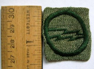 Rare 1928 - 1933 Girl Scout Electrician Badge Job Lightning Bolt Grey Green Square