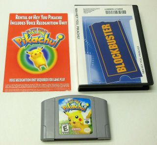 N64 Rare Hey You Pikachu Blockbuster Video Game Rental Case Nintendo 64 Pokemon