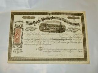 Rare York & Pennsylvania Oil Company 1864 Antique Stock Certificate Packer