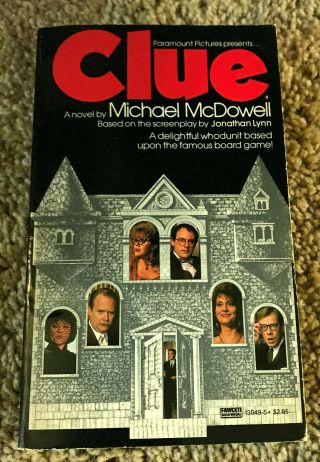 Clue By Michael Mcdowell Movie Tie - In Novelization First Edition 1st Ed.  Rare
