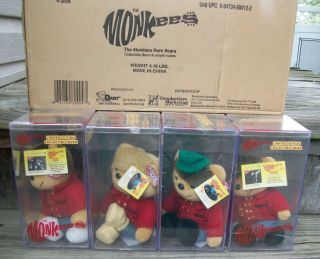 Monkees Le 1999 Collectible Rare Bears Set Of 4 Matching Numbers Box