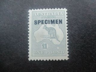 Kangaroo Stamps: £1 Specimen C Of A Watermark - Rare (c308)